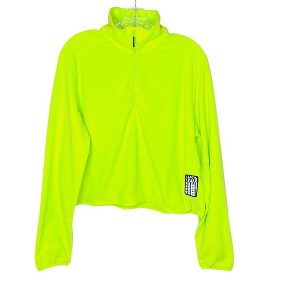 Rains Lime Half Zip Fleece Top WOmen's Large - Picture 1 of 10